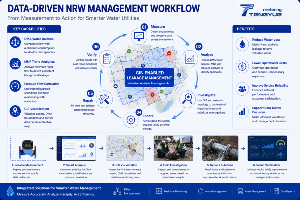 Data-driven NRW management workflow from metering to field verification
