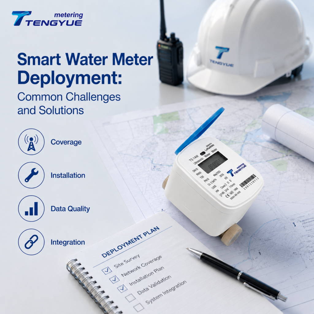 Smart water meter deployment challenges in communication coverage and installation